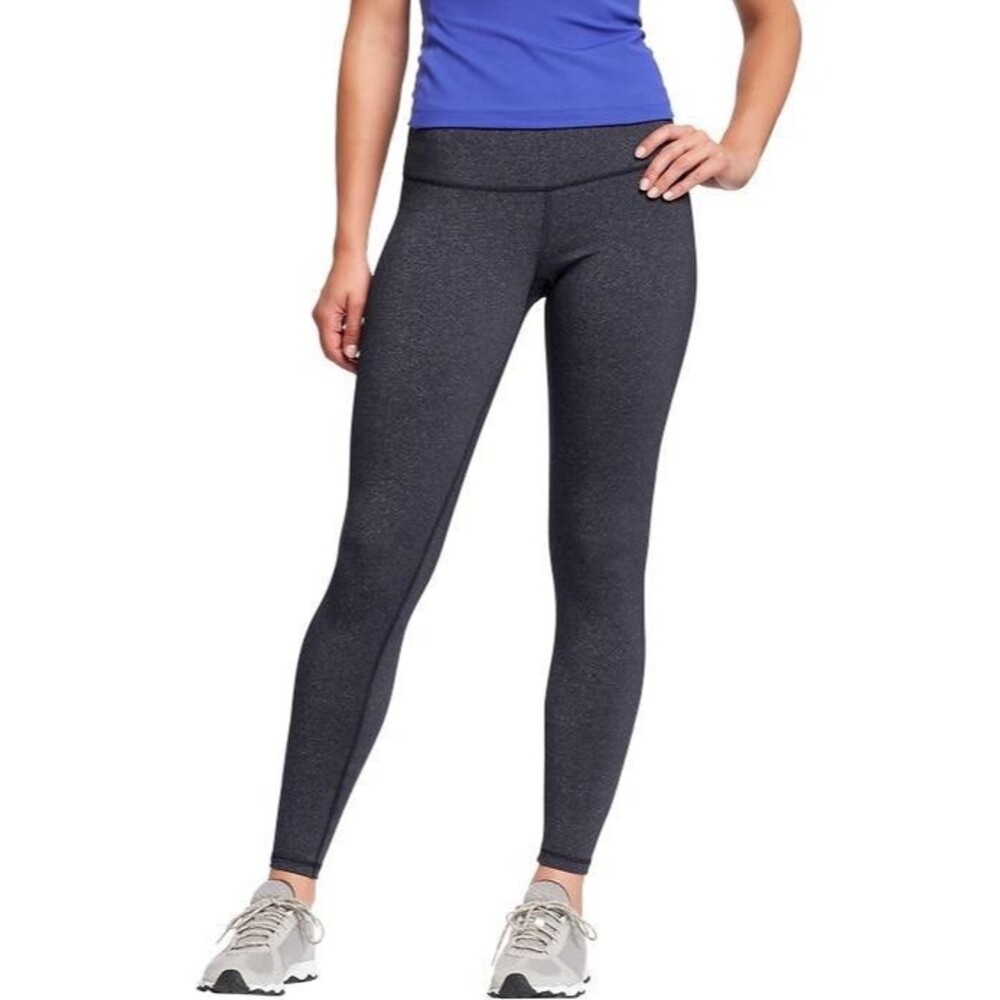 Gap Fit Women's Mid-Rise PowerPress Leggings Slim Straight Size M Charcoal Gray